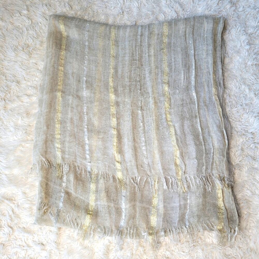 Metallic Knit Scarf Made in France OS